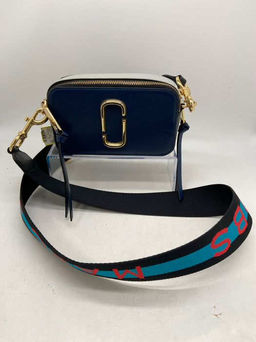 Marc Jacobs Navy, Black, Red Saffiano Leather Zip Close Colorblock Bag