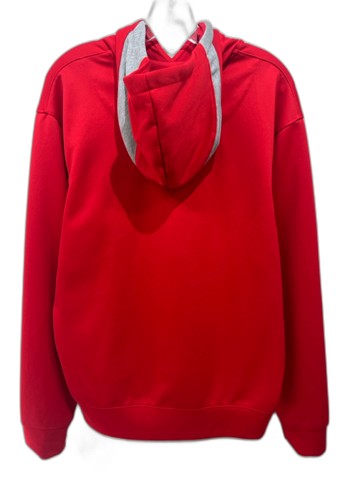 Nike Size M Red & Silver Polyester Solid Hoodie Men's Jacket Red & Silver / M