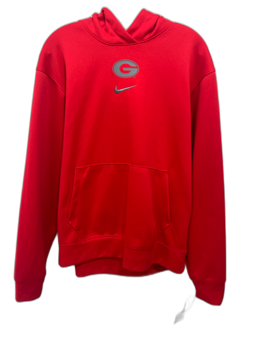 Nike Size M Red & Silver Polyester Solid Hoodie Men's Jacket Red & Silver / M