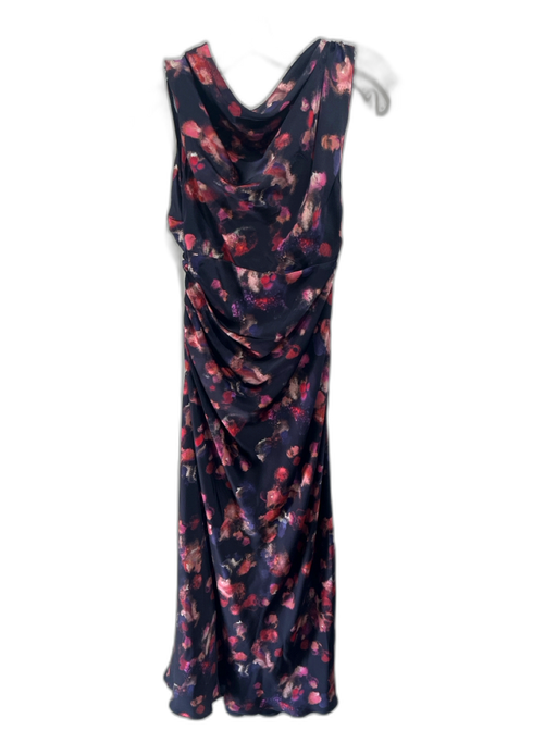 A.L.C. Size Small Navy Blue, Red & Purple No Fabric Tag Abstract Print Dress Navy Blue, Red & Purple / Small