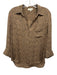 L'agence Size S Brown & Black Silk V Neck Leopard Long Sleeve Button Down Top Brown & Black / S