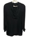 Marie Oliver Size S Black Silk Surplice Hook & Eye Long Sleeve Top Black / S