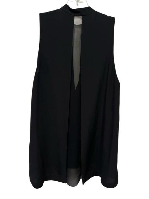 Alice + Olivia Air Size S Black Silk Pleated Back Sleeveless Top Black / S