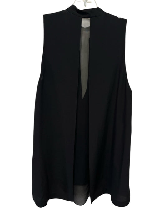 Alice + Olivia Air Size S Black Silk Pleated Back Sleeveless Top Black / S