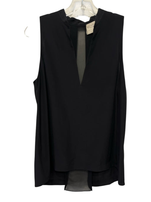 Alice + Olivia Air Size S Black Silk Pleated Back Sleeveless Top Black / S