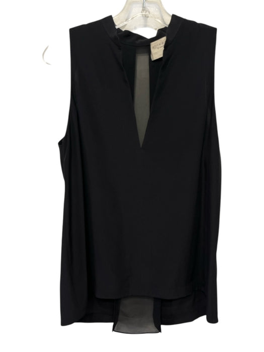 Alice + Olivia Air Size S Black Silk Pleated Back Sleeveless Top Black / S