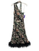 Vasiliki Size S White, Green, Multi Satin One Shoulder Floral Midi Dress White, Green, Multi / S