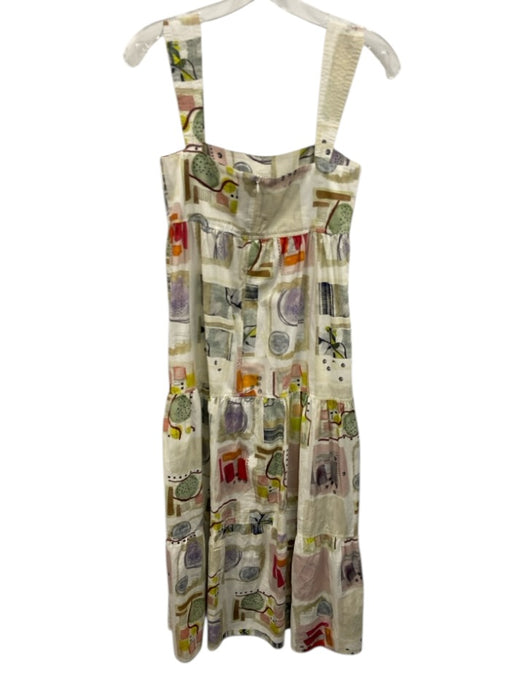 Hunter Bell Size S White & Multi Cotton Sleeveless All Over Print Floral Dress White & Multi / S