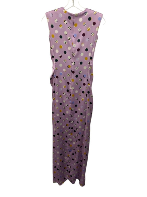 St. John Size 0 Purple & Multi Polyester Sleeveless Shoulder Pads Dots Dress Purple & Multi / 0
