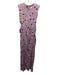 St. John Size 0 Purple & Multi Polyester Sleeveless Shoulder Pads Dots Dress Purple & Multi / 0