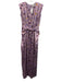 St. John Size 0 Purple & Multi Polyester Sleeveless Shoulder Pads Dots Dress Purple & Multi / 0