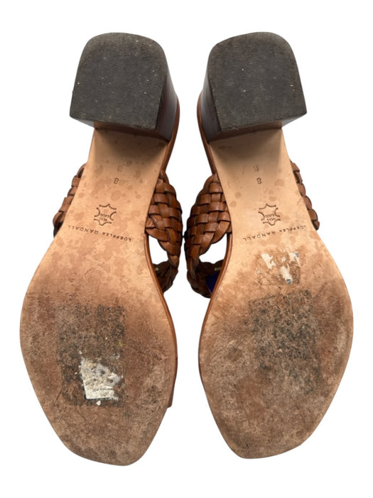 Loeffler Randall Shoe Size 8 Brown Leather Woven Detail toe strap Sandals Brown / 8