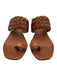 Loeffler Randall Shoe Size 8 Brown Leather Woven Detail toe strap Sandals Brown / 8
