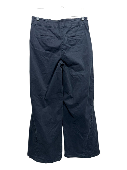 Maeve Size 27 Black Cotton Blend High Rise Scalloped Edge Wide Leg Pants Black / 27