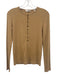 Vince Size XS Light Brown Rayon & Spandex Long Sleeve Rib Knit 1/2 Button Top Light Brown / XS