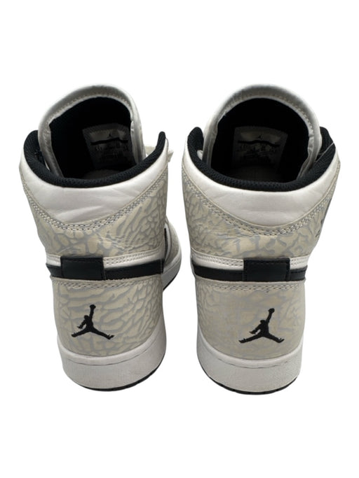 Air Jordan Shoe Size 39 White, Grey & Black Leather Abstract Print Sneakers White, Grey & Black / 39