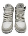 Air Jordan Shoe Size 39 White, Grey & Black Leather Abstract Print Sneakers White, Grey & Black / 39