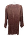 Anne Klein Size S Brown Silk Sequined Wrap Shoulder Pads Dress Brown / S