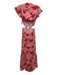 Sugarlips Size S Pink & Red Polyester Blend Floral Cap Sleeve Cutout Dress Pink & Red / S