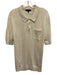 Banana Republic Size L Cream Beige Linen & Cotton Short Sleeve Knit Polo Top Cream Beige / L