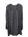 Vince Size S Black & White Silk Long Sleeve Abstract Stripes 1/2 Button Dress Black & White / S