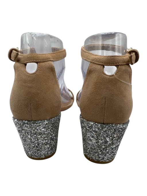 Stuart Weitzman Shoe Size 8.5 Beige & Silver Leather Upper Suede Sandals Beige & Silver / 8.5