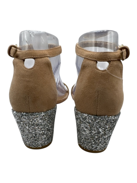 Stuart Weitzman Shoe Size 8.5 Beige & Silver Leather Upper Suede Sandals Beige & Silver / 8.5