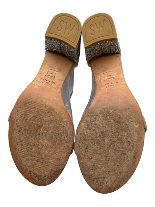 Stuart Weitzman Shoe Size 8.5 Beige & Silver Leather Upper Suede Sandals Beige & Silver / 8.5