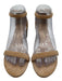 Stuart Weitzman Shoe Size 8.5 Beige & Silver Leather Upper Suede Sandals Beige & Silver / 8.5