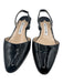 Manolo Blahnik Shoe Size 37 Black Leather Upper Patent Almond Toe Slingbacks Black / 37