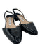 Manolo Blahnik Shoe Size 37 Black Leather Upper Patent Almond Toe Slingbacks Black / 37