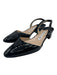 Manolo Blahnik Shoe Size 37 Black Leather Upper Patent Almond Toe Slingbacks Black / 37