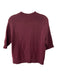 Theory Size M Maroon Cashmere Mock Neck Ribbed Knit 1/2 sleeve Sweater Maroon / M