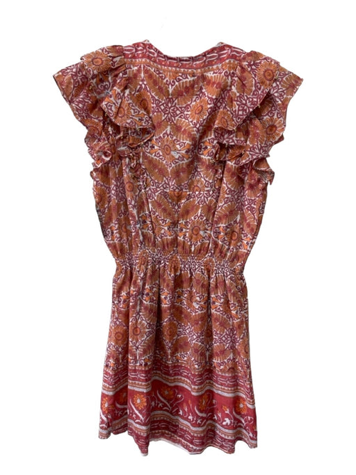 Bell by Alica Bell Size S Pink & Orange Cotton & Silk Floral Paisley Dress Pink & Orange / S