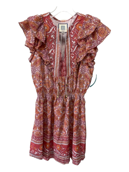 Bell by Alica Bell Size S Pink & Orange Cotton & Silk Floral Paisley Dress Pink & Orange / S