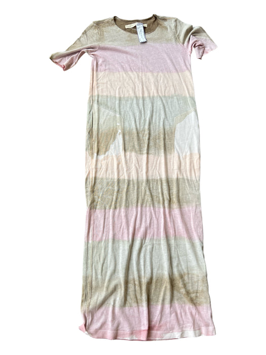 Raquel Allegra Size 0 Purple & Taupe Cotton Blend Short Sleeve Tie Dye Dress Purple & Taupe / 0