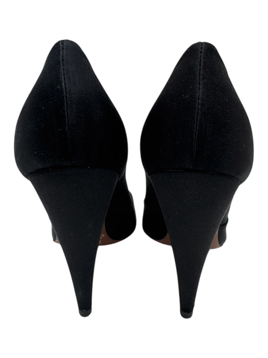 Alaia Shoe Size 37 Black Leather Satin Almond Toe High Heel Pumps Black / 37