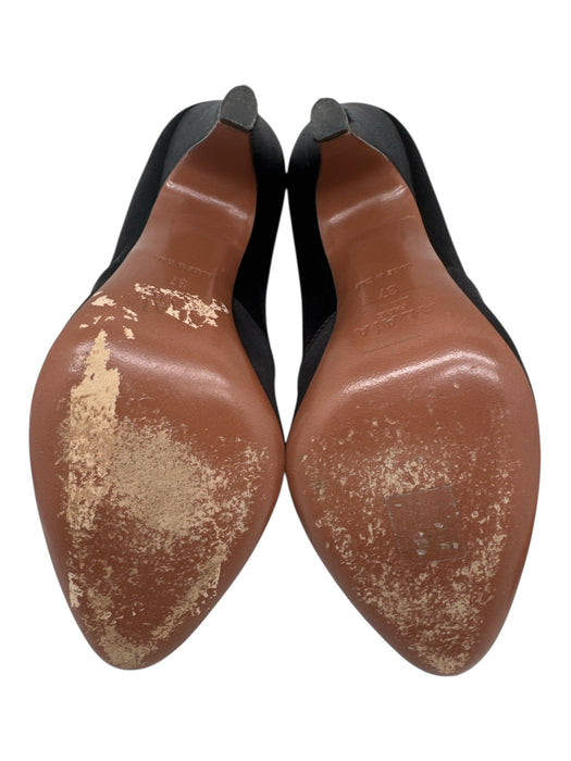 Alaia Shoe Size 37 Black Leather Satin Almond Toe High Heel Pumps Black / 37
