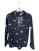 Ann Mashburn Size XS Navy Cotton Animals Collar Long Sleeve Top Navy / XS