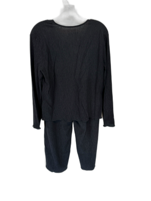 Everlane Size S Black Tencel Long Sleeve Crinkle Front Tie Wide Leg Pant Set Black / S