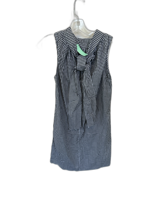 Ann Mashburn Size S White & Black Cotton Sleeveless Gingham Back Neck Tie Dress White & Black / S