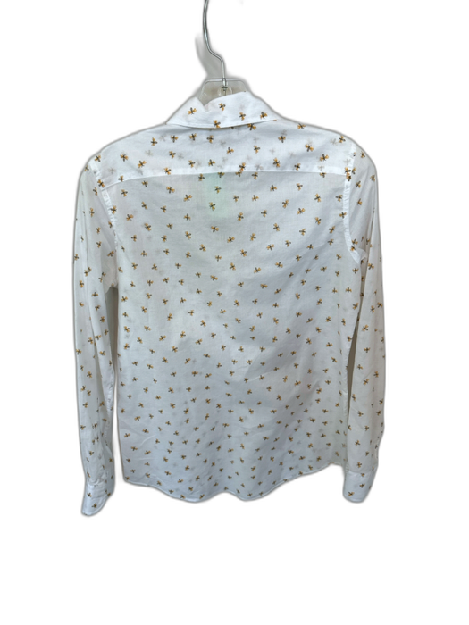 Ann Mashburn Size S White & yellow Cotton Long Sleeve Button Down BEES Top White & yellow / S