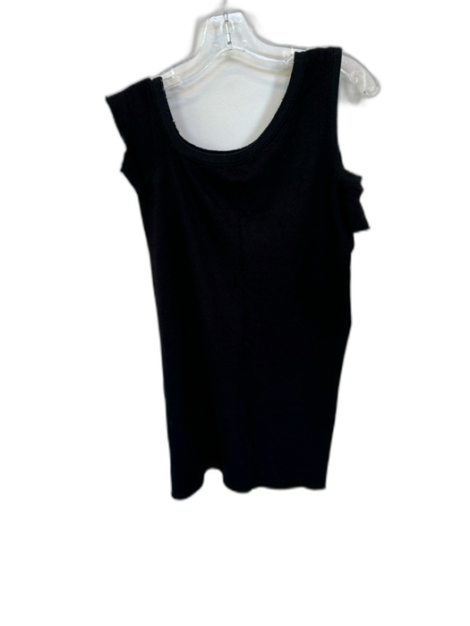 Philanthropy Size M Black Cotton & Viscose Short Sleeve Distressed Mini Dress Black / M