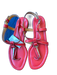 Ann Mashburn Shoe Size 38 Red & Silver Leather Thong Side Buckle Sandals Red & Silver / 38