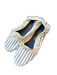 Allgiulia Shoe Size 37 Gray & Cream Canvas Striped Fringe Flats Gray & Cream / 37