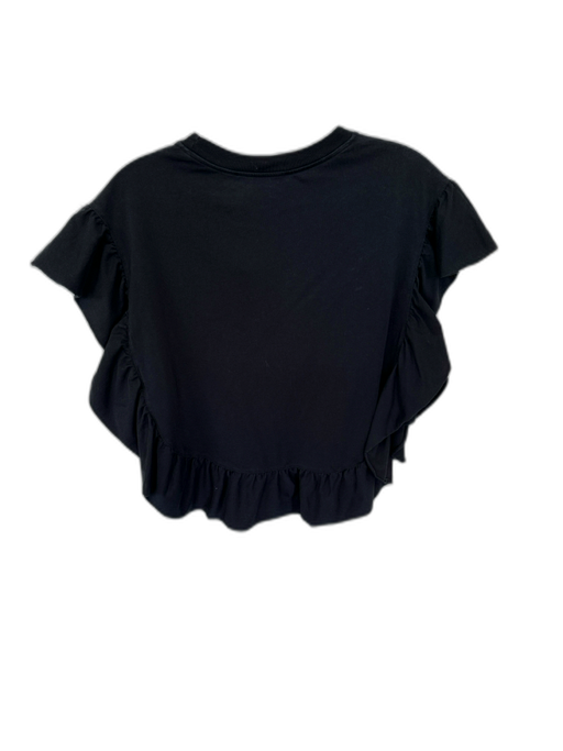 See By Chloe Size S Black Cotton Flutter Sleeves Ruffles Top Black / S