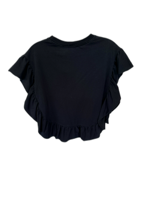 See By Chloe Size S Black Cotton Flutter Sleeves Ruffles Top Black / S