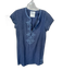 Gallabia Size S Navy Cotton Short Sleeve Rope Detail Embroidered Short Dress Navy / S