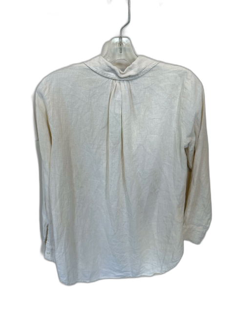 American Colors by Alex Lehr Size XS Cream Cotton Long Sleeve Collar Top Cream / XS