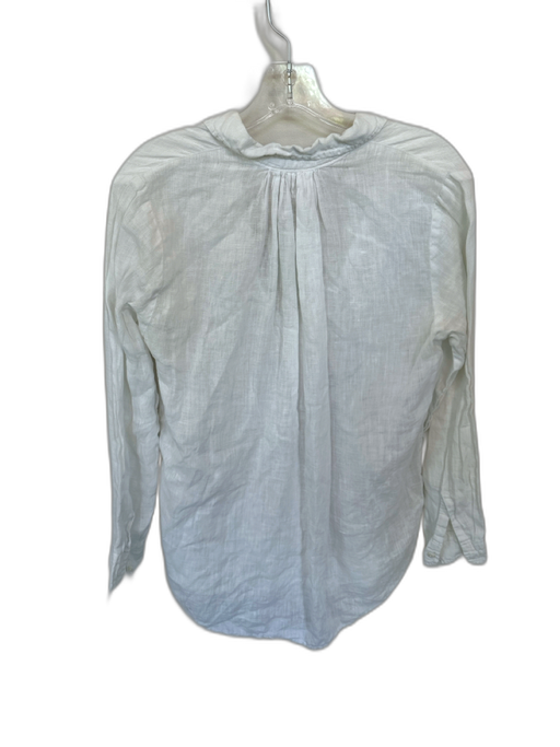 American Colors by Alex Lehr Size XS White Organic Cotton Long Sleeve Collar Top White / XS